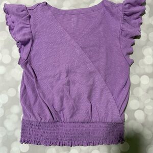 Purple Ruffle Sleeve Girl’s Top